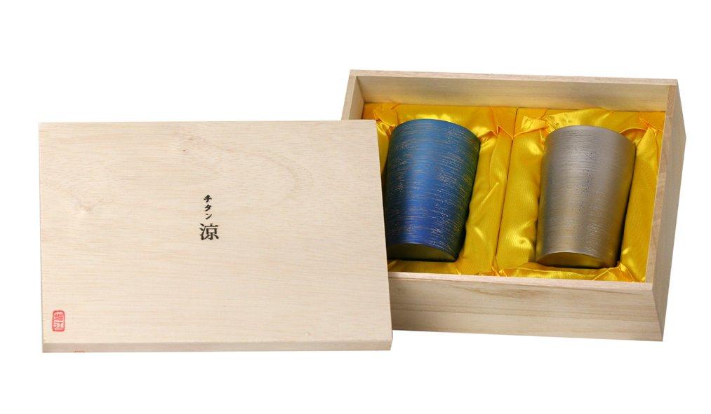 HORIE Pure Titanium Double Tumbler Set of 2 White Birch Pink 350ml Blue 350ml Pure Titanium Cup A pure titanium cup with a focus on foaming to