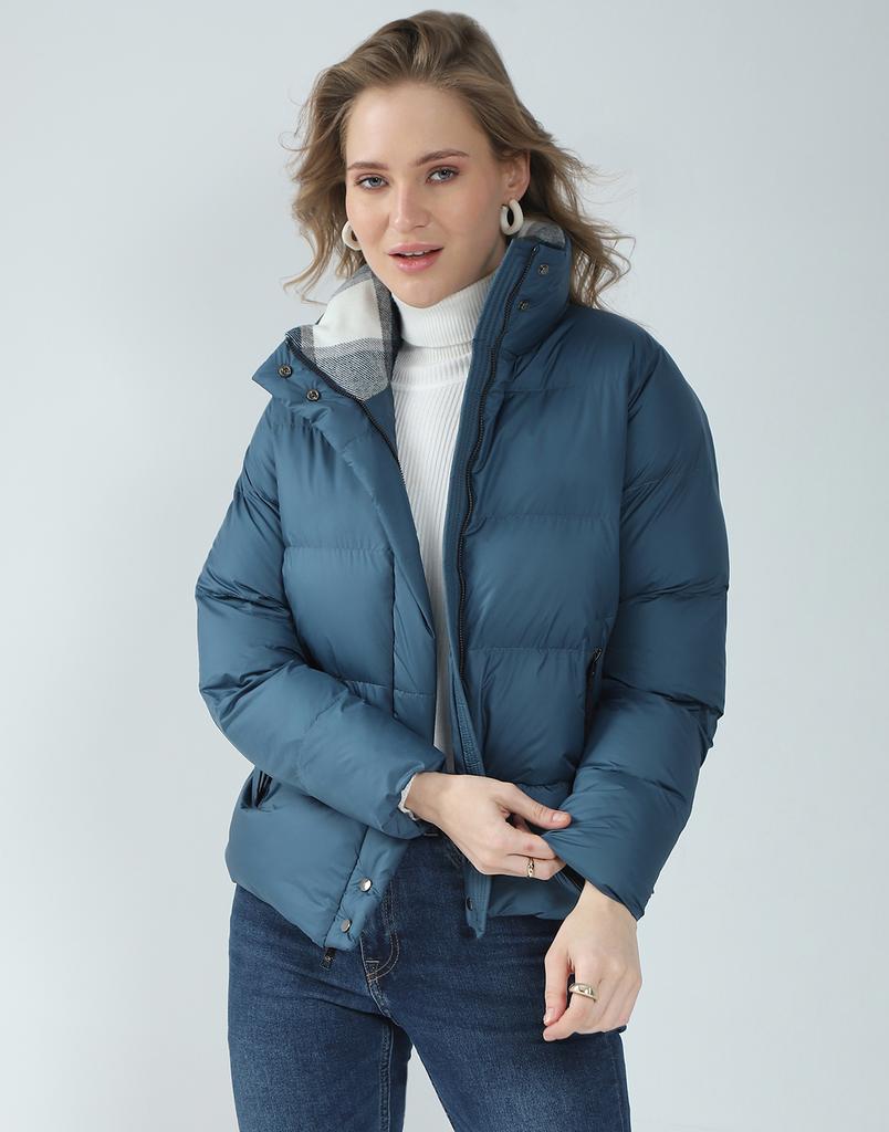 MONTE CARLO Damen Regular Fit Unifarben Langarm Pufferjacke