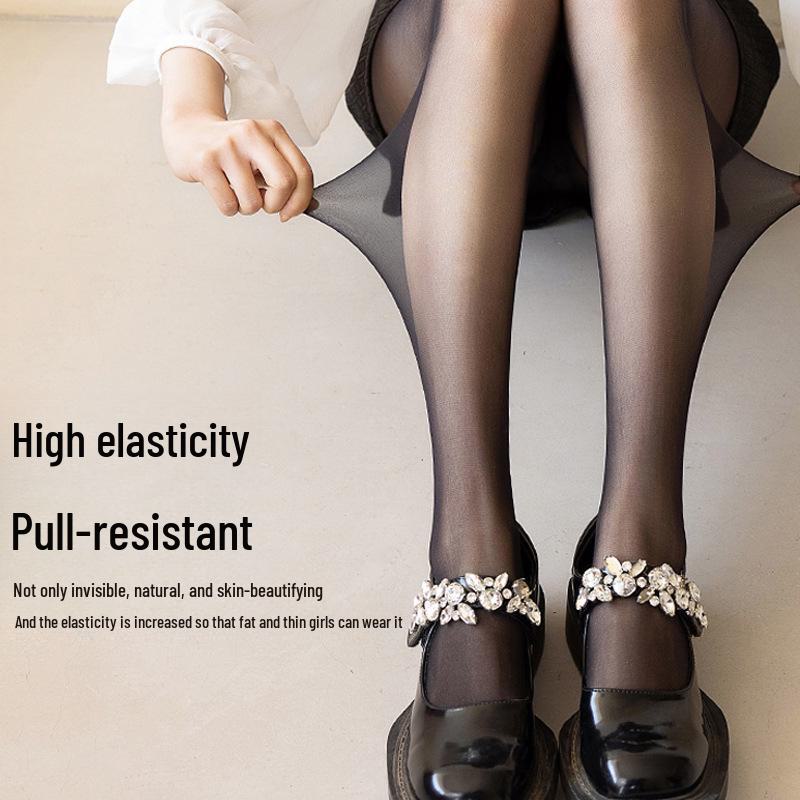2024 Spring/Summer Breathable Ultra-Thin Black Silk Women's Pantyhose