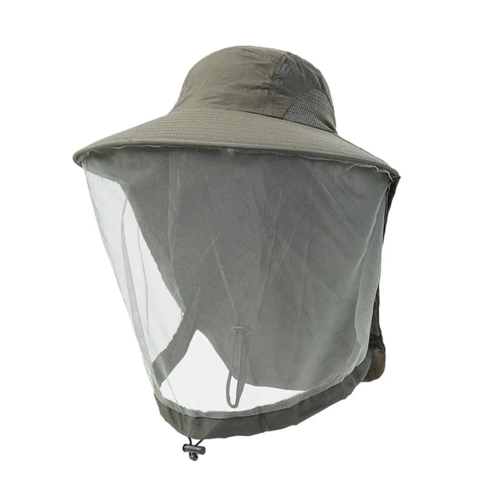 Fashion Unisex Foldable Mosquito Hat With Hidden Net Mesh Repellent Insect Bee Protection Casual Outdoor Sunscreen Fishing Cap