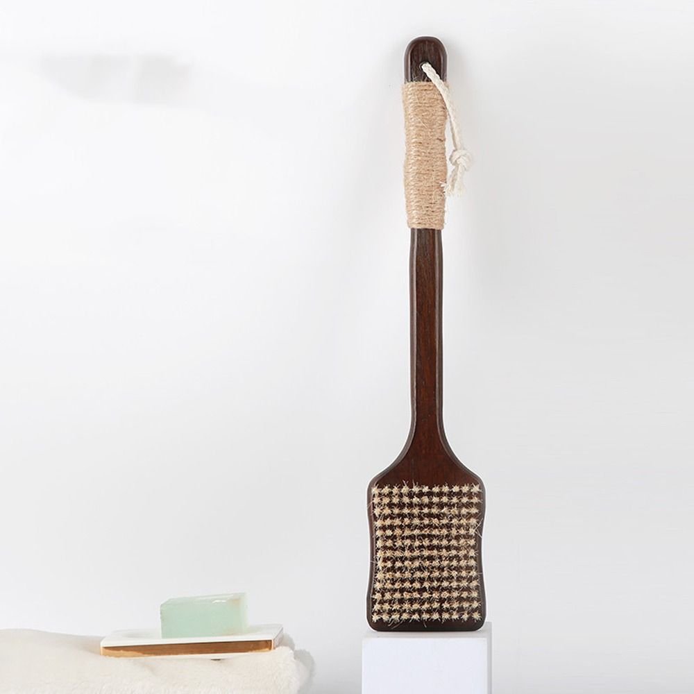 Ergonomic Massage Brush Wood Bath Exfoliating Brush Skin Care Long Handle Brush  Bathroom Tools