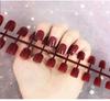 24pcs/set DIY Quick Nails Short Flat Head Solid Color False Nails Multicolor Strips Finished Wear Manicure