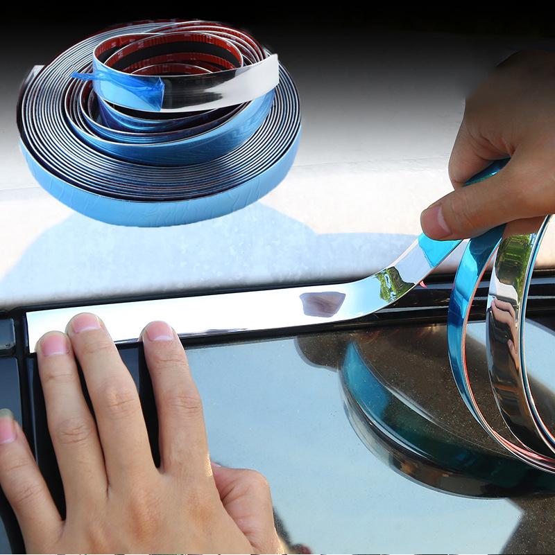 Car Trim Strip Window Trim Chrome Strip Non-fading Universal Lip Tape Exterior Trim Door Trim Strip