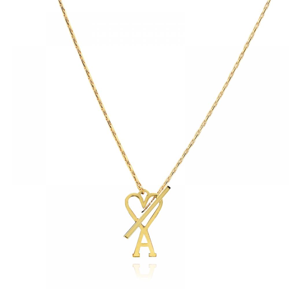Ami Ujw916 361 902 Ami De Coeur Heart Logo Chain Necklace