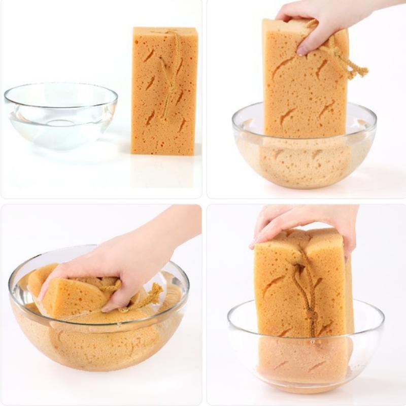 Large Coral Car Wash Sponge Honeycomb Design High Water Absorption Scratch Free For Auto Detailing Car Cleaning
