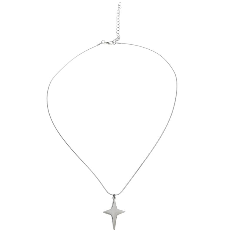 Simple Four Pointed Star Necklaces for Women Girls Cross Pendant Necklace Crucifix Choker Necklace Party Jewelry Gifts