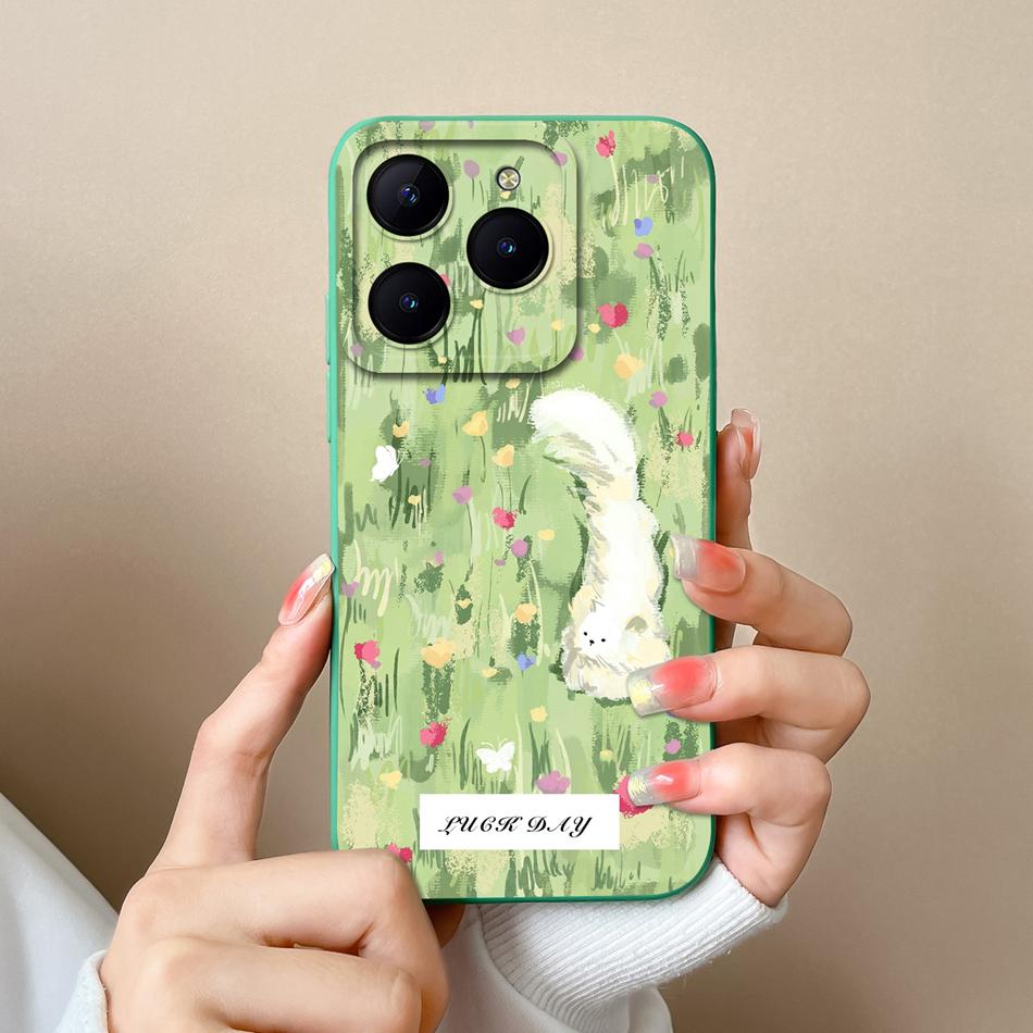 Case For Realme C61 C63 Cute Girl Phone Covers For Realme C 61 Camera Protection Liquid Silicone Anti Drop Soft Back Cover Capa