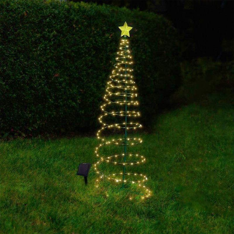 Decorazione Albero di Natale a LED Solare Impermeabile da Esterno Luci a Stringa ad Energia Solare Ornamento Capodanno 2023 Decorazione Giardino