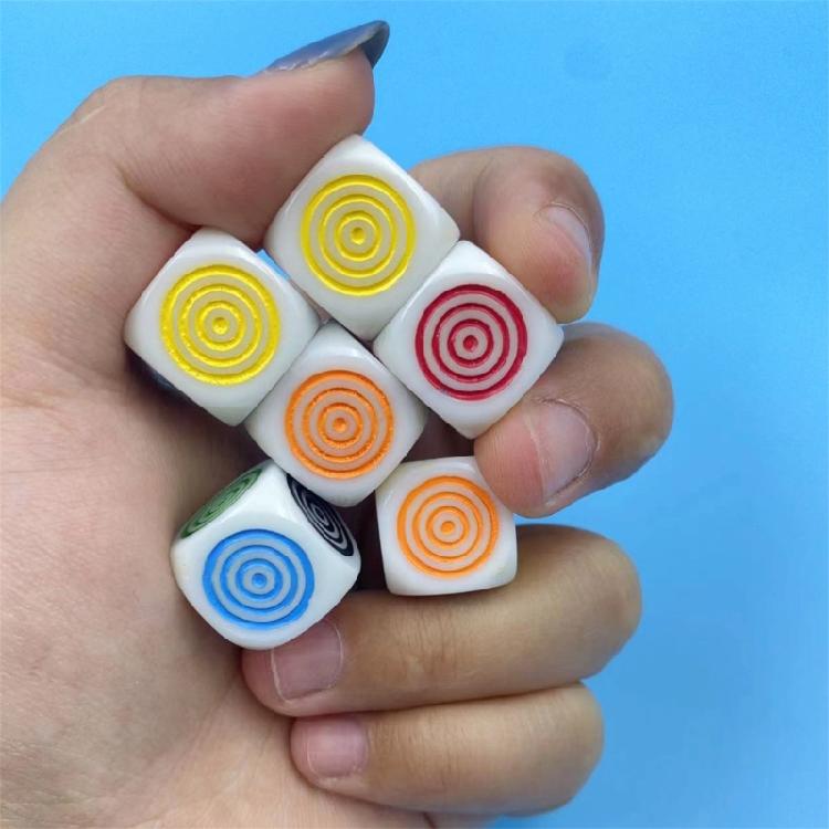 Classroom Colorful Dices Circle-shape Counting Board Game Toy Dices Party Tool