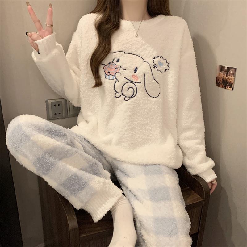 Dámská útulná fleecová zimní pyžamová souprava - Měkká, silná a hřejivá