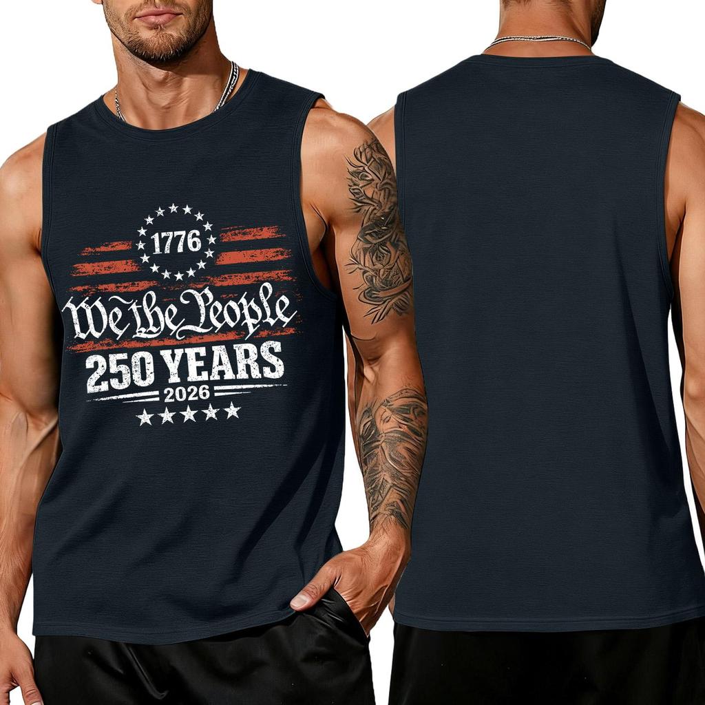 Uomo 4 Luglio Camicie USA Muscolo Senza Maniche Magliette Patriottiche