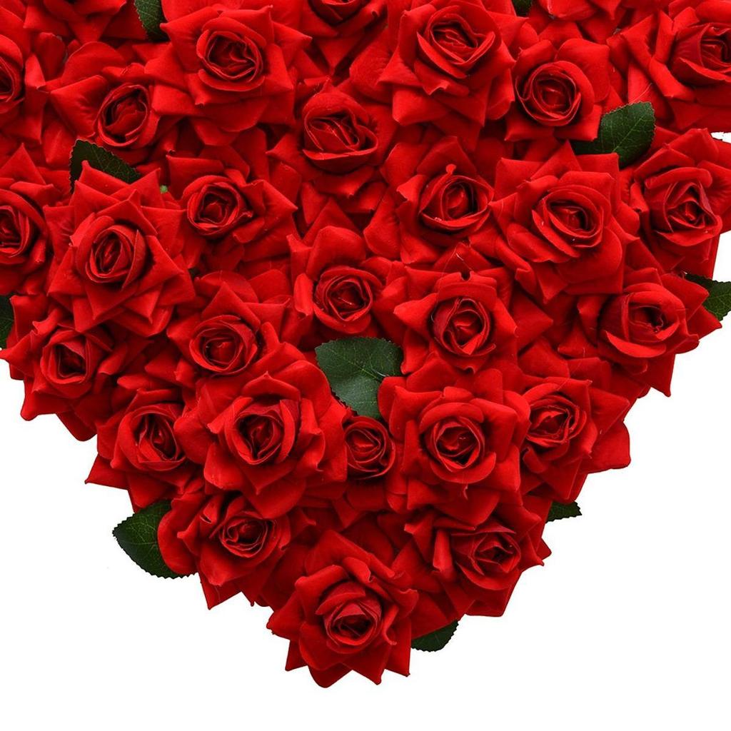 Valentine's Day Wreath 15 inch Love Heart Wreath Door Wreath for Indoor Outdoor