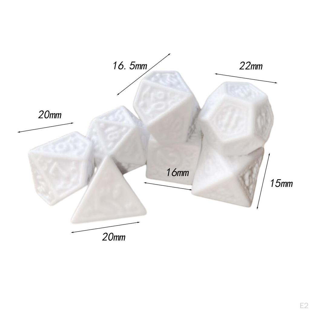 7 Piece Dice Set, Polyhedral Dice, Math Counting Teaching Aids, Multi-Sided Game Set