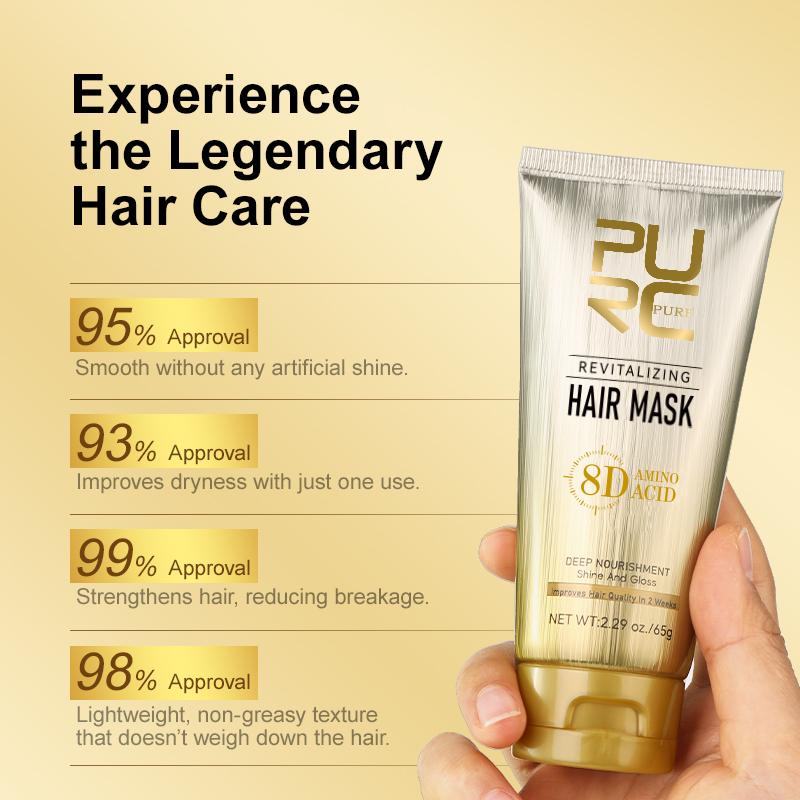 PURC Repair Hair Mask & Hair Oil Argan Oil Hair Care Set Nourishing Repair Damaged Improve Split Hair Treatment Products