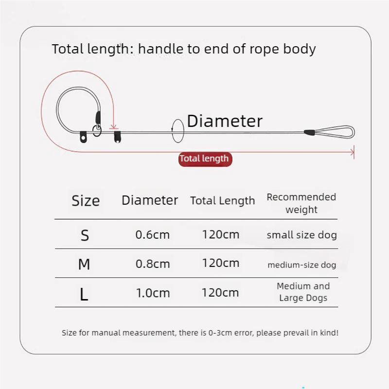High Density Nylon Braided Dog Leash Strong Slip Lead Adjustable Loop Training Anti Pull For Small Medium Large Dogs Walking