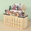 Hand Carved Christmas Advent Calendar Wooden Cabinet With 24 Compartments Drawers Box For Festival Organization