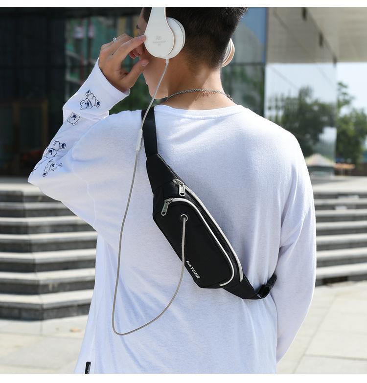 Casual Sports Women's Oxford Shoulder Bags Waterproof Light Men's Waist Crossbody Bag Simple Double-layer Female Handbags Purse