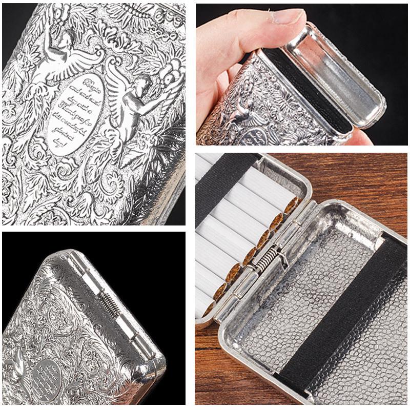 14-Count Triple-Fold Cigarette Case - Peaky Blinders Style, Metal, Creative, Portable, King-Size, Shelby Inspired.
