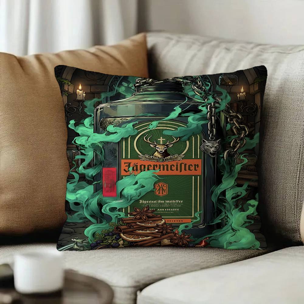 Beer Logo Jjagermeisters Pillow Cover Design cushion Cover decor Holiday Decorati