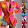 Elegant Women's Slim-Fit Printed Two-Piece Suit Set - Autumn/Winter Collection 2022