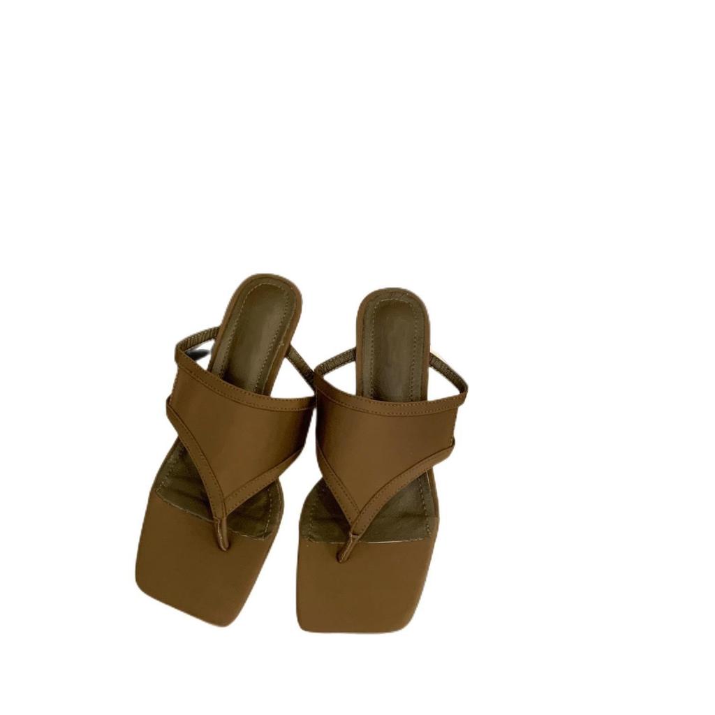 French Pinch Flip-flops Shoes Women's Shoes Summer Wear 2025 New Internet Celebrity Temperament Sandals High Heels Sandals