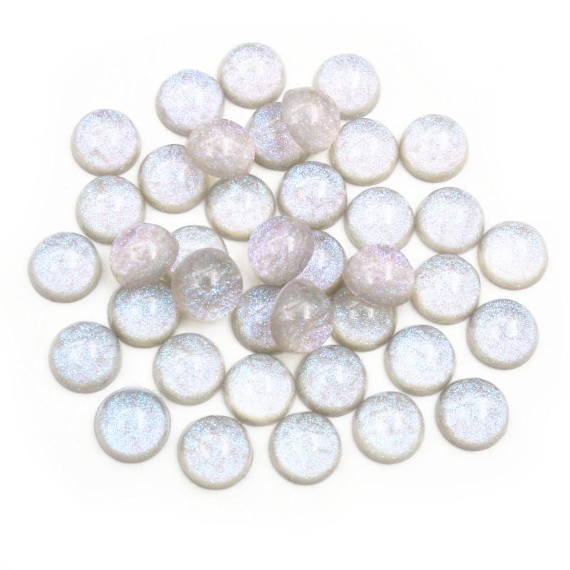 New Fashion 40pcs 12mm Mix Colors Stylish Color Half Ball Flat Back Resin Cabochons Cameo DIY Jewelry Making Accessories