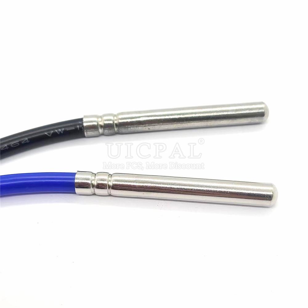 DS18B20 Temperature Sensor Probe 304 1M Length Stainless Steel 6*50MM OD 5.0MM Waterproof Dustproof PVC SL Sensors Cable Replacement Sensors2