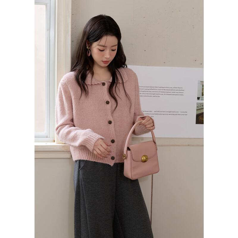 Retro Button French Style Knit Cardigan One Size