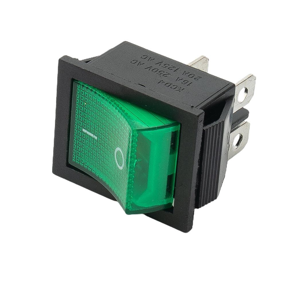 Green Rocker Switch Water Proof Cover 4 Pins 16A 250V AC DPST Easy