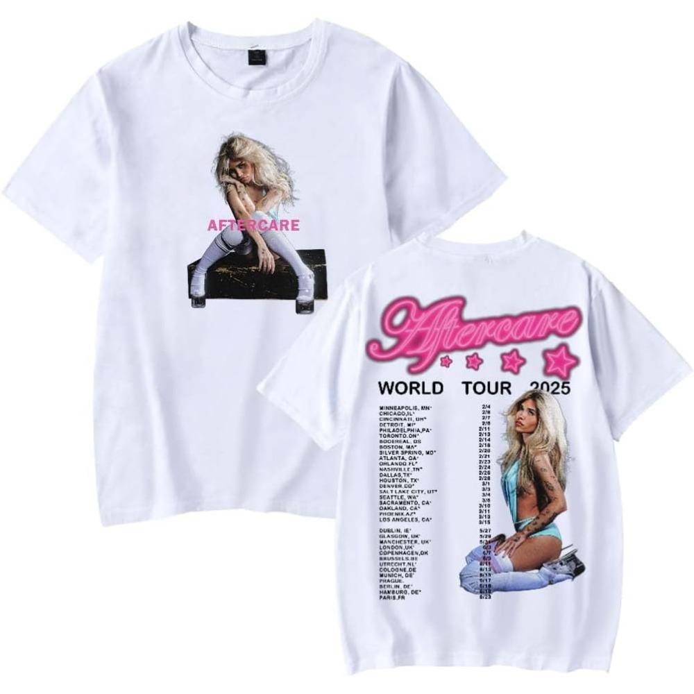 2025 Nessa Barrett Aftercare World Tour 2025 Short Sleeve Merch Tee Women Unisex Crewneck Fashion Tshirt Unisex Tops S