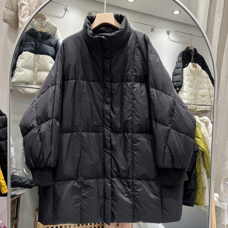 

Куртка-пуховик с рукавами «летучая мышь», женская, средней длины, свободная, модная, большого размера, теплая, зимняя, парка One size чёрный