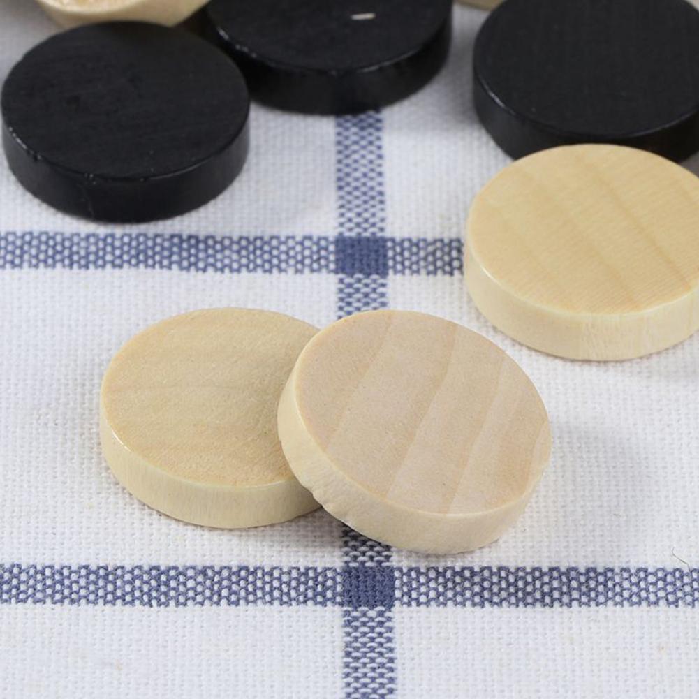 30pcs Wear-resistant Wooden Pieces Checkers Backgammon Chess Pieces with 2 Dice Board Game Adults Kids Toys for Home