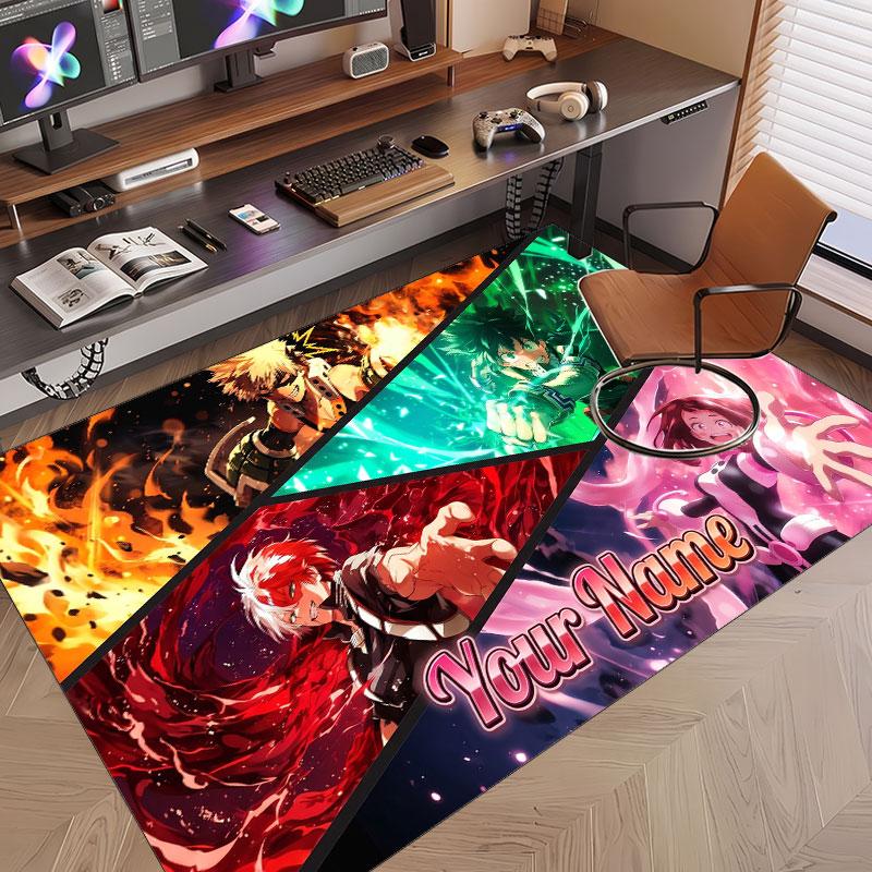 Custom Name Crystal Velvet Rug,My Hero Academia Comfortable Anti Slip Floor Mat For Room Decoration