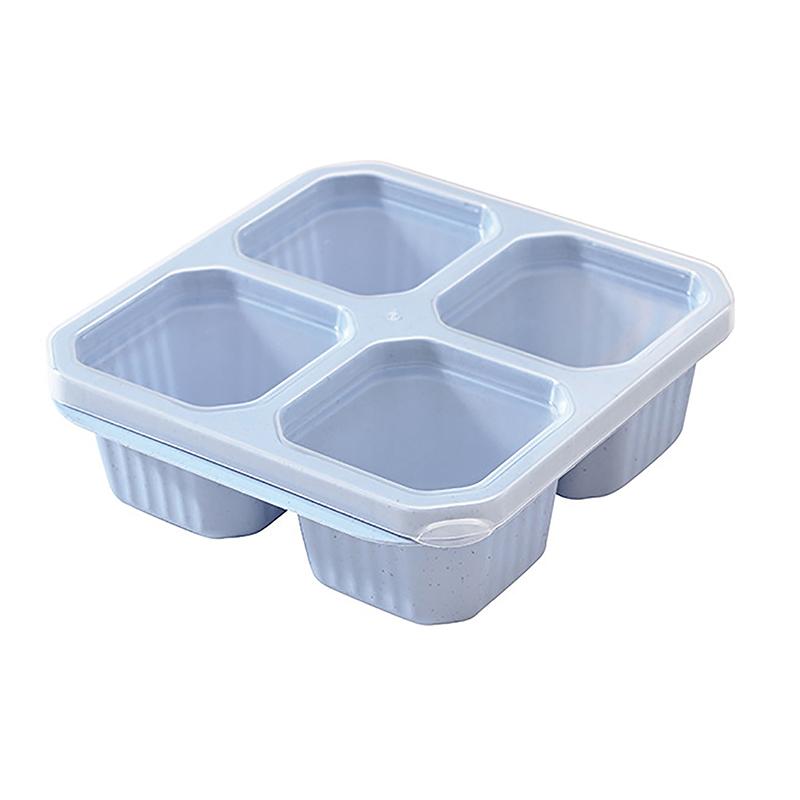 

Контейнеры для закусок 4 отделения коробки для закусок для взрослых детей пшеничная солома приготовление пищи многоразовые контейнеры для хранения еды обед синий
