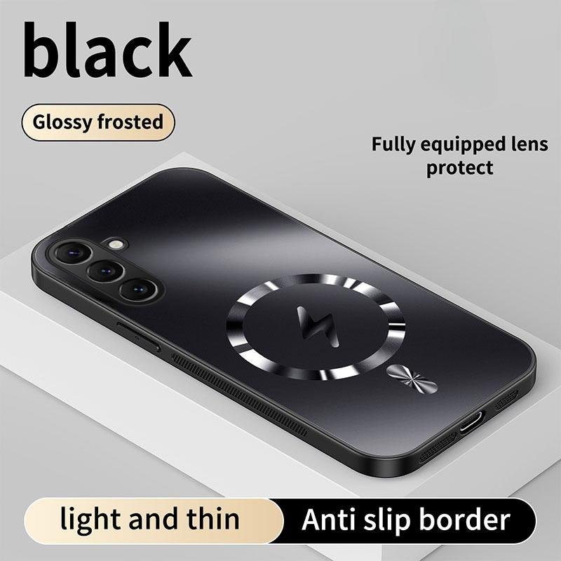 For Samsung Galaxy A37 Case Integrated Magnetic Light-absorbing Fashion Ice Image Frosted Surface Shock Absorption Box