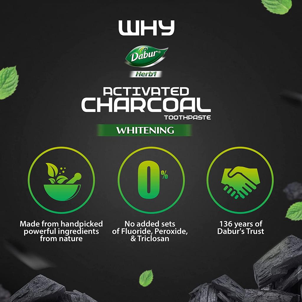 Dabur Herb’l Activated Charcoal & Mint (Black Gel) Pack of 360g (120g*3)