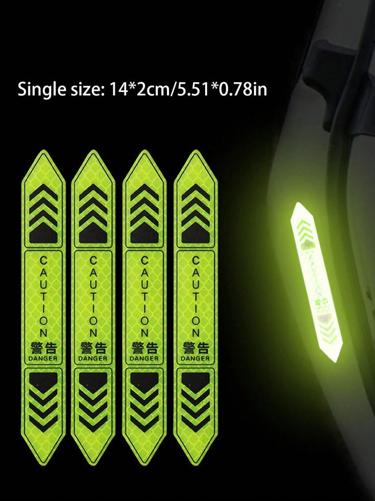 Reflective Door Stickers - Night Safety Warning Decals, High Visibility Anti-Collision, Waterproof for Doors/Bumpers, Cool Desig