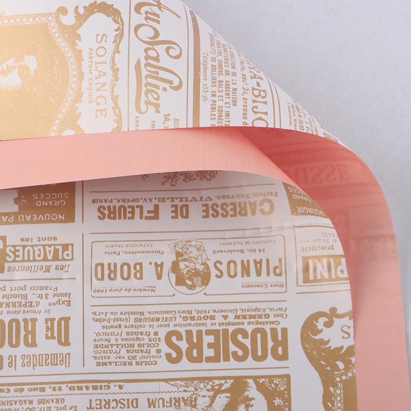 20Pcs Waterproof Floral Wrapping Paper Double Sided Elegant Letter Printed Bouquet Packing Material Bouquet Wrapping Paper