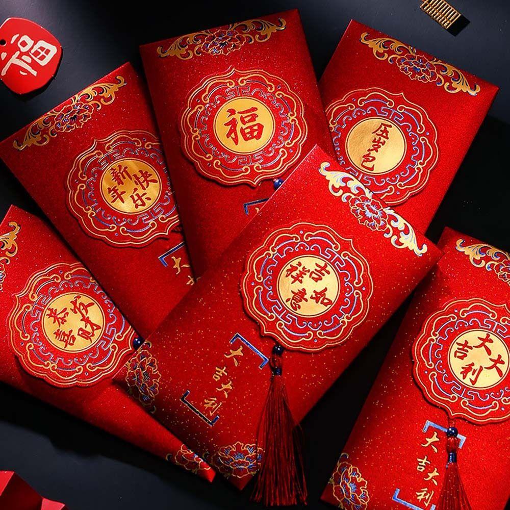 2Pcs Paper Red Packet Traditional Hongbao Creative Red Envelope  Party Supplies
