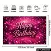 2D Pink Sparkle Bokeh Birthday Backdrop Banner Happy Birthday Party Photo Booth Background