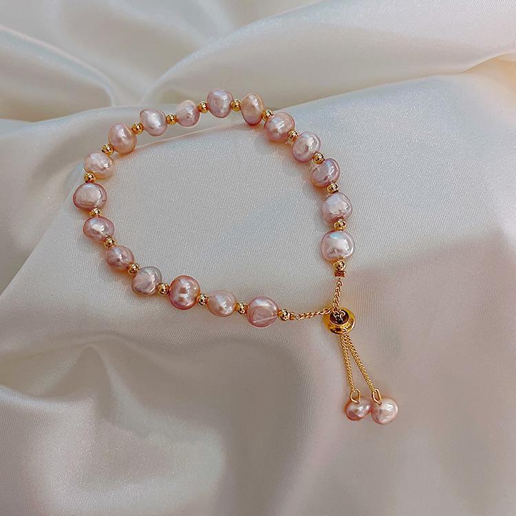 Baroque Pearl Open Bracelet - Elegant Light Luxury High-End Fashion Jewelry.