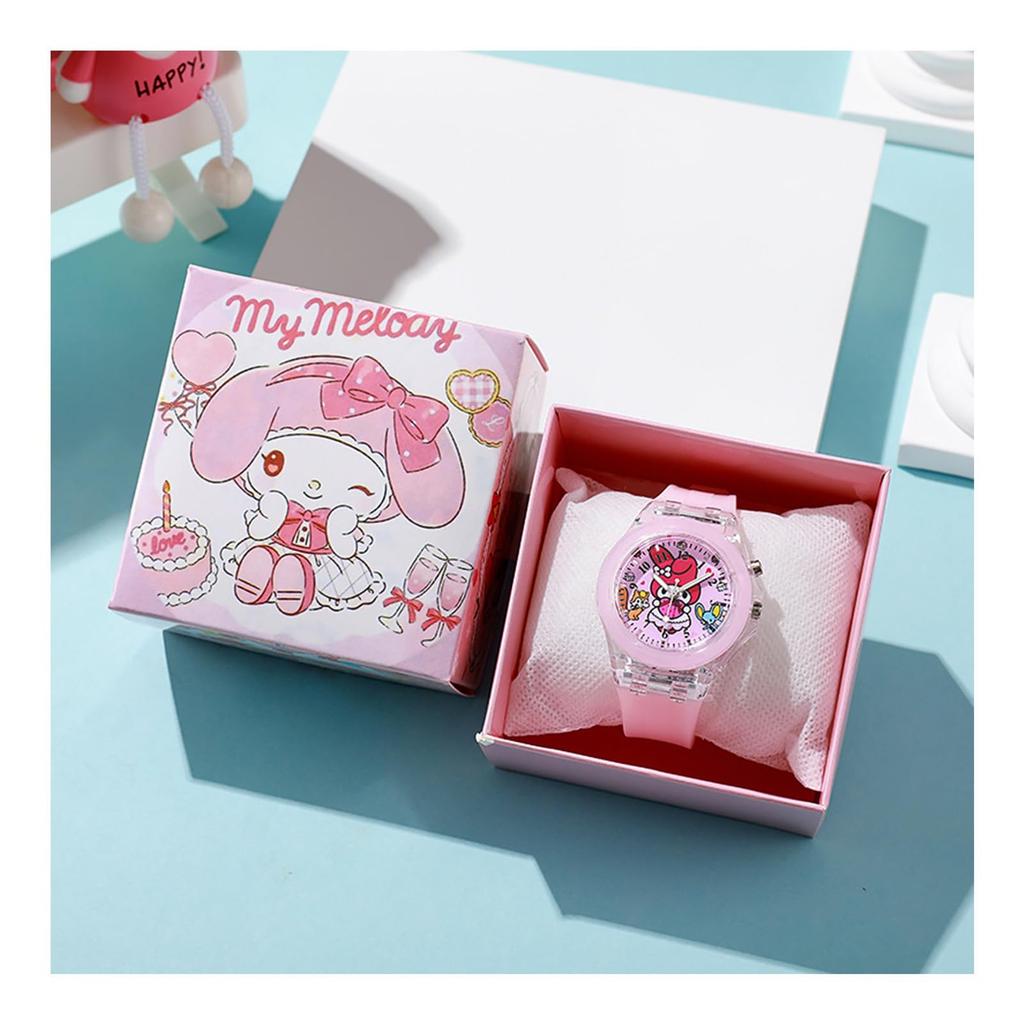 PUTCENDI Kids Watch Lightweight Quartz Watch Unisex Pink Simple Glow Stylish Cute Wristwatch School Entrance Birthday Gift