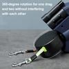 Dual Retractable Dog Leash Double Headed 16ft Extendable Lead with Poop Bag Dispenser And LED Light for 2 Small Dogs Up To 5kg