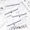 Choker Náhrdelník Černý Klíční kost Tetování Řetízek Hvězda Přívěsek Žena Dívka Coll