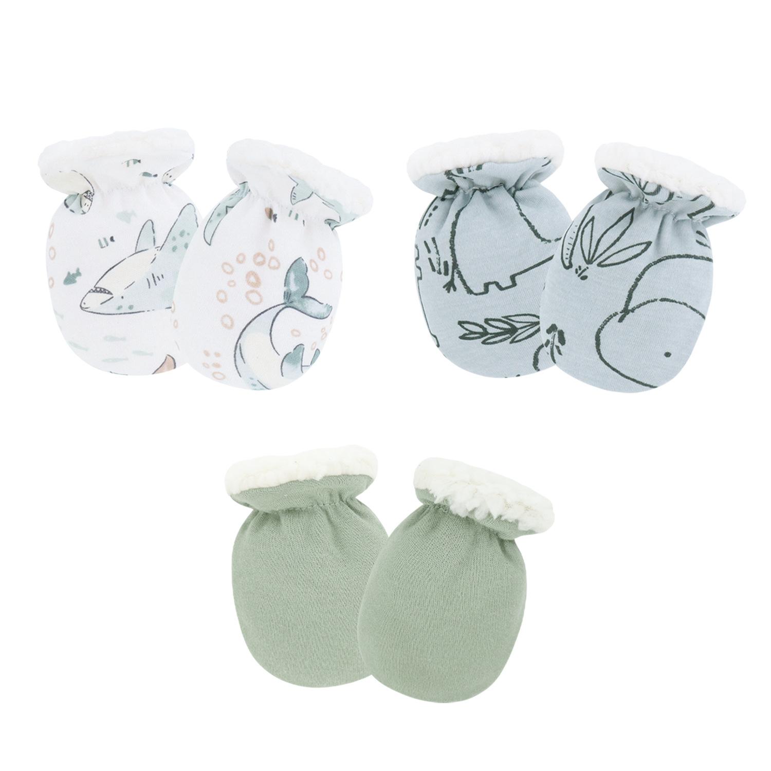 

3 пары утолщенных детских варежек из овечьей шерсти, мягкие эластичные зимние теплые варежки для новорожденных, защита от царапин, удобная защитная экипировка 0-1 год