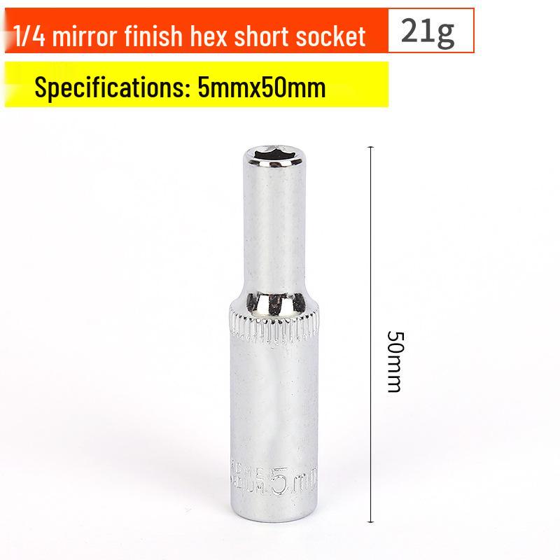 1/4" Chrom-Vanadium-Stahl Sechskant-Steckschlüsselsatz mit verlängertem Schlüssel und Sechskantkopf