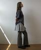 Natsu Check Layered Skirt, Black
