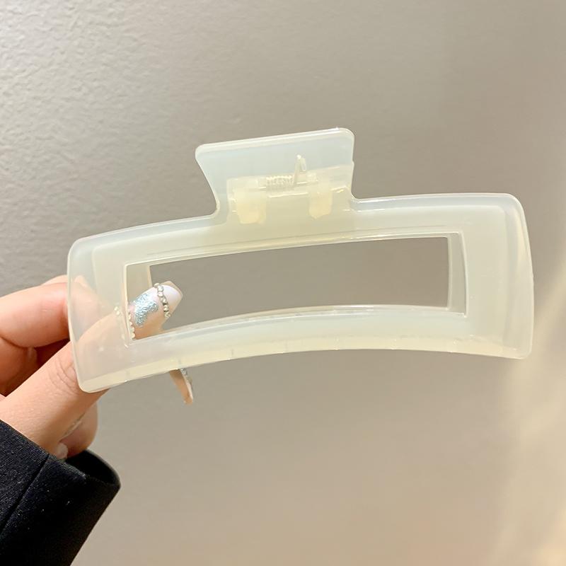 Koreanischer Stil Großer quadratischer Haarclip Damen Einfacher Jelly-Farben Haifischclip Haaraccessoires