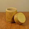 Handmade Bamboo Tea Storage Box Chinese Carved Tea Canister Lid Seal Kitchen Storage Jars Accessories Spice Box Organizer