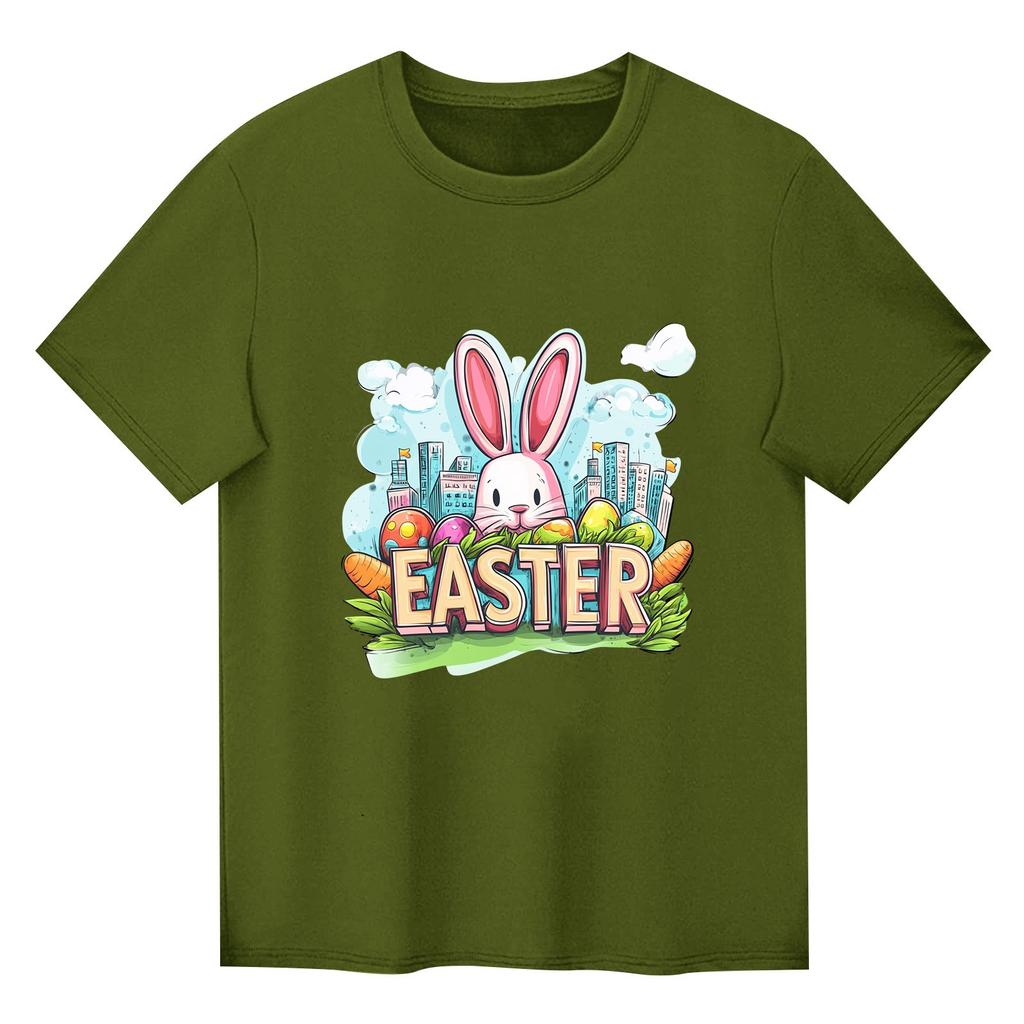 Barn Tryckt Kortärmad Rundhalsad Casual Bekväm Lös Lätt Topp